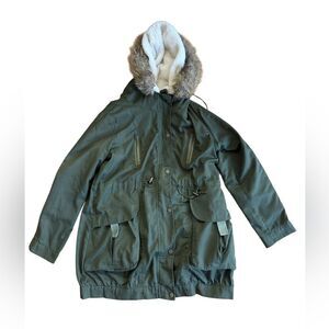 Z&I Women's Outerwear Sherpa Lined Olive Green Jacket Coat Size Medium